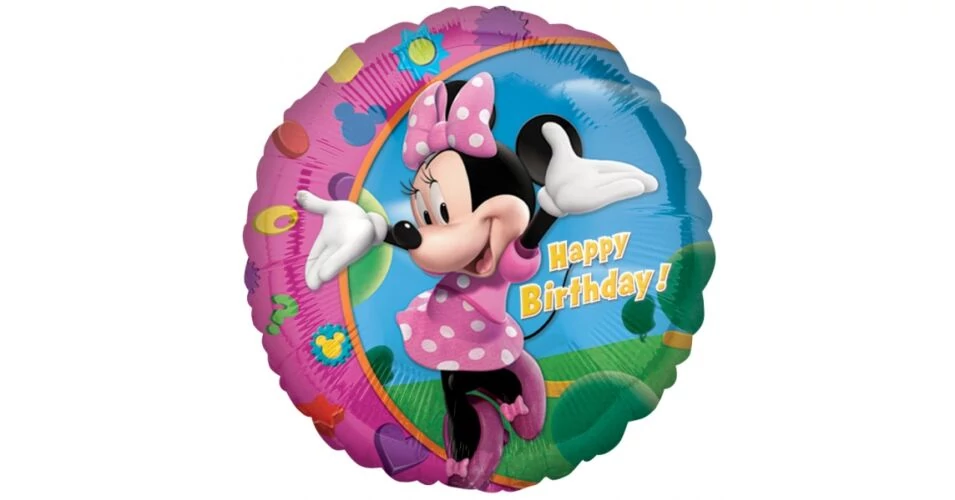 Minnie - Happy Birthday - fólia lufi, 43 cm