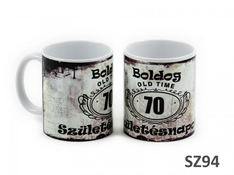 Boldog 70 születésnapot bögre -Old -Time-