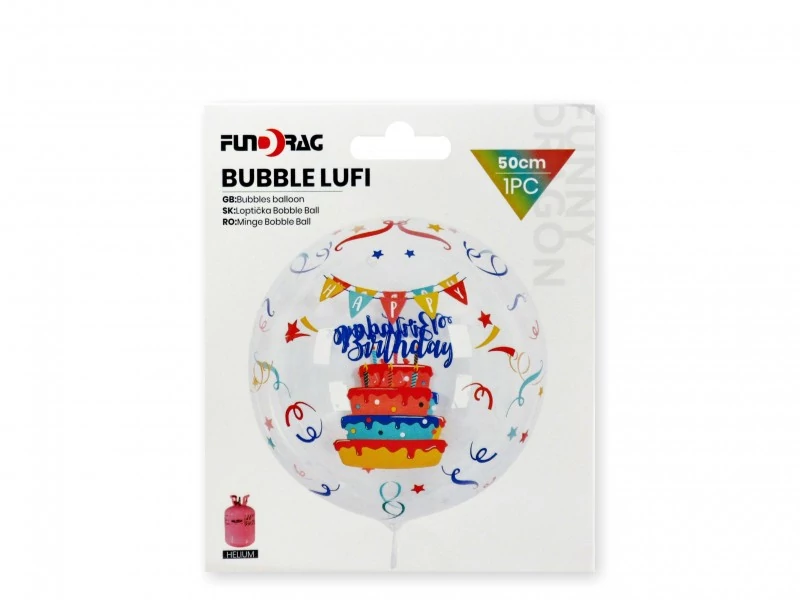 Bubble fólia lufi -átlátszó , torta mintás