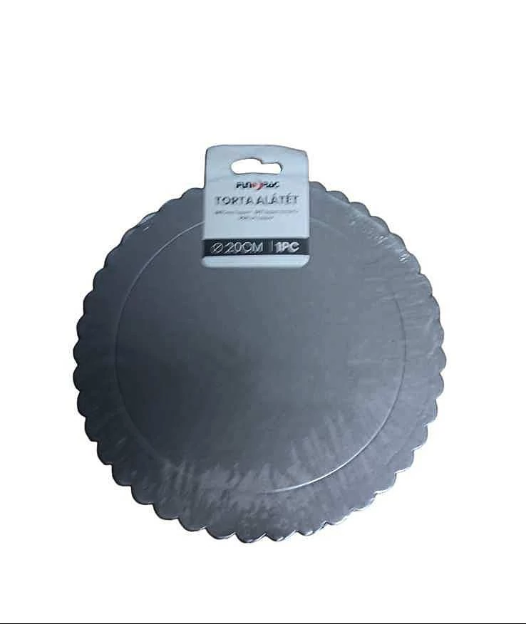 Ezüst színű torta alátét, 20 cm 