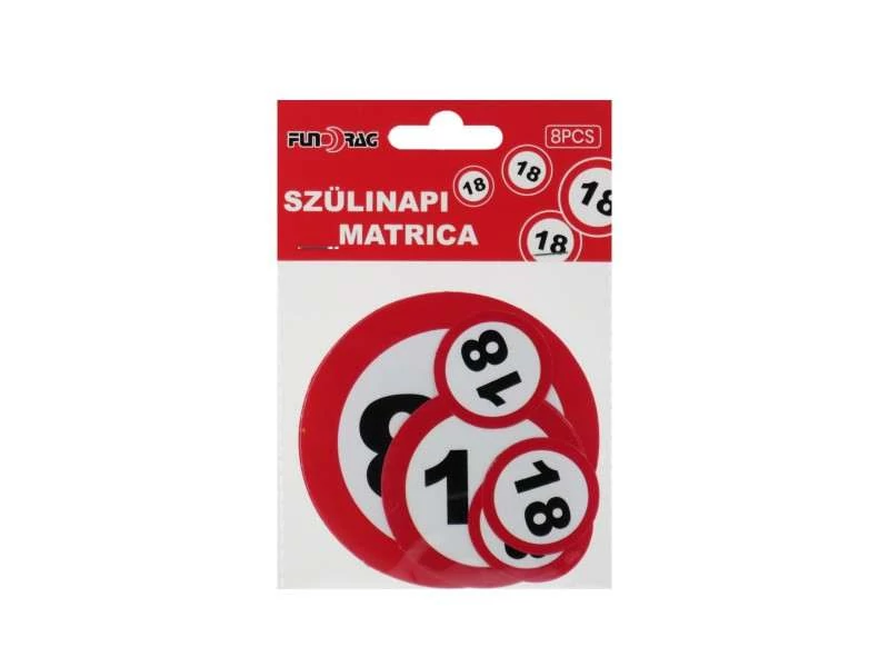 Matrica 18-as szülinapi 8 db