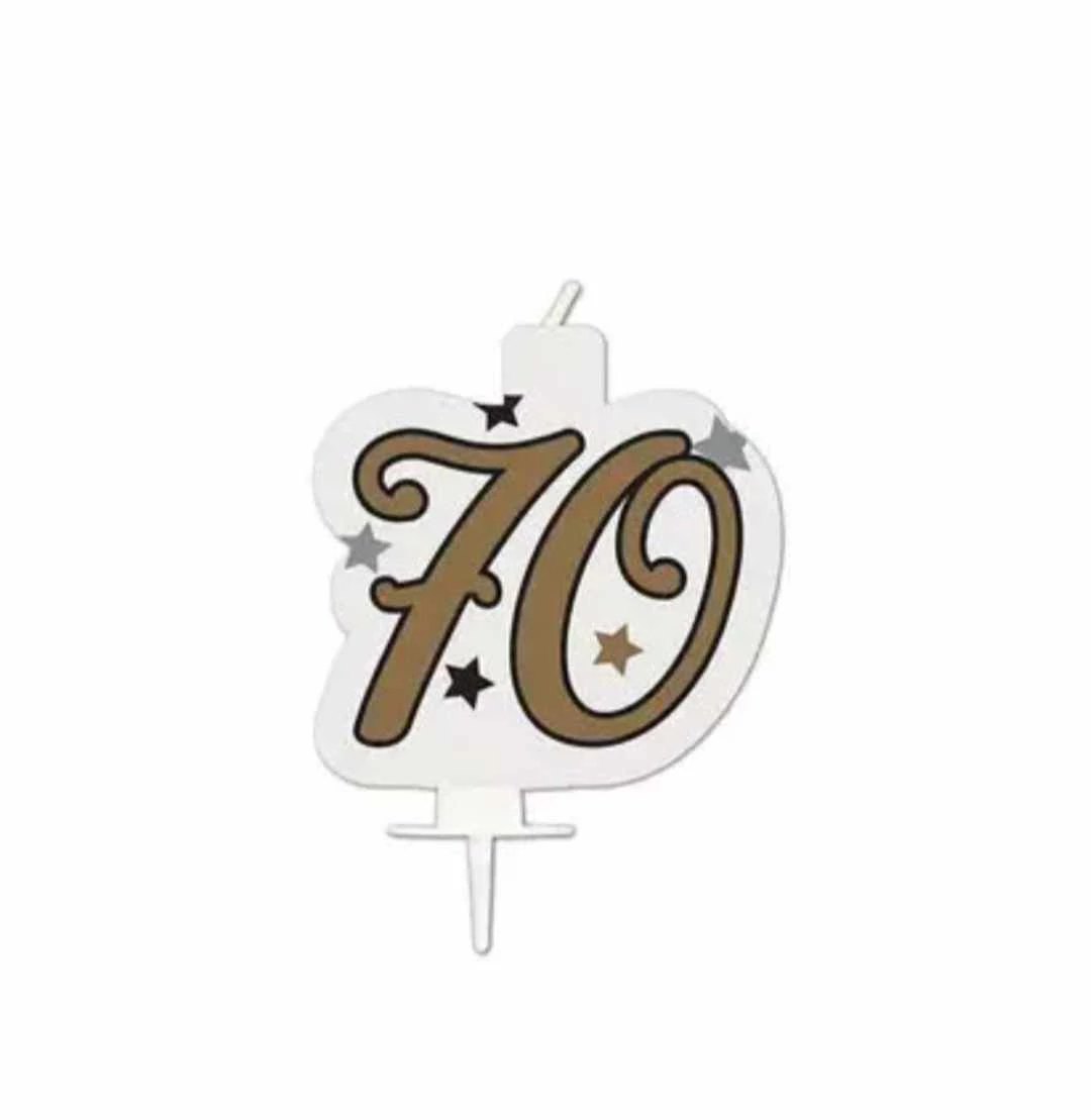 70 - as lap arany számgyertya 
