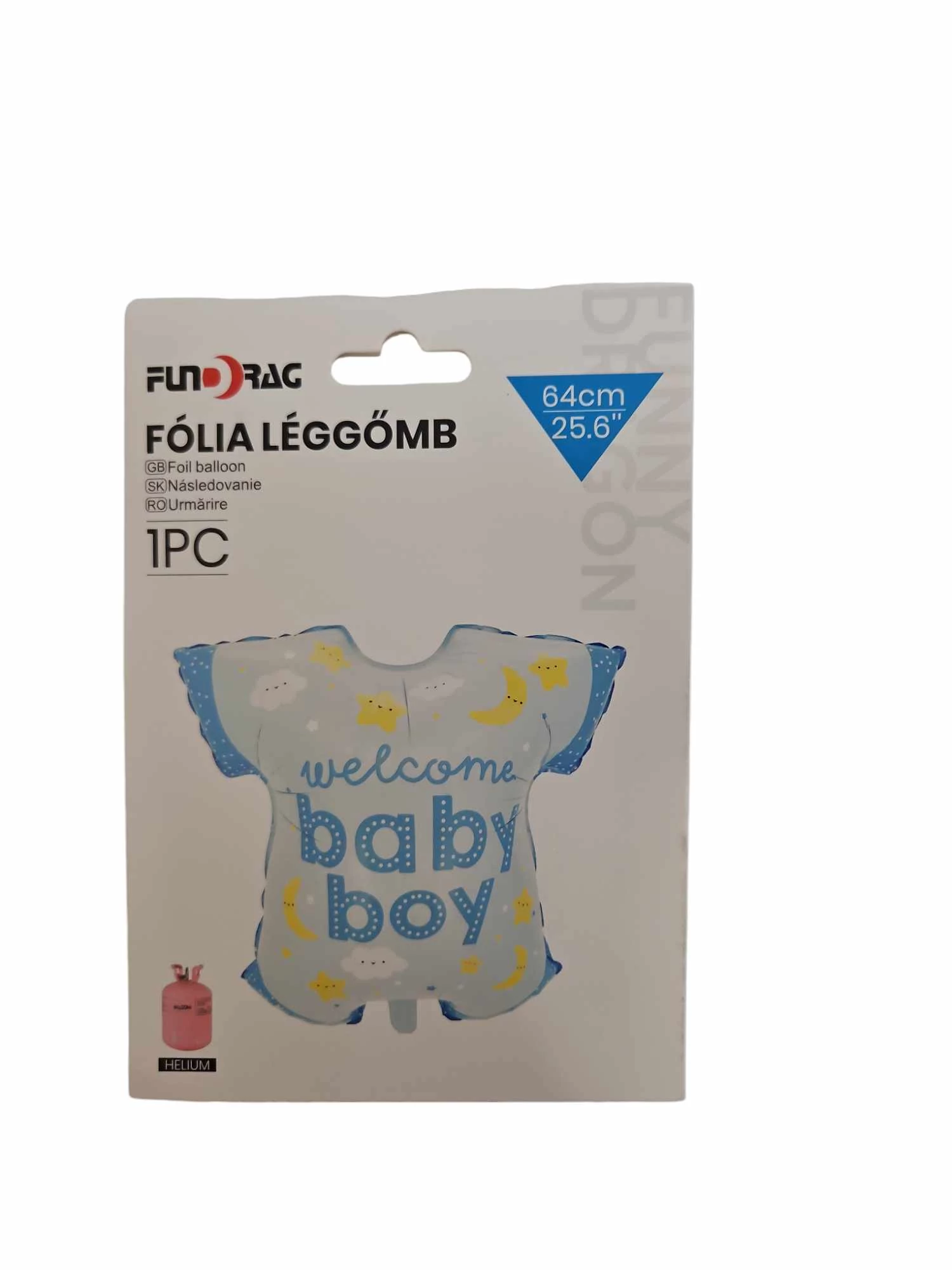 Babavárós - Welcome Baby Boy - világos kék bady fólia lufi .