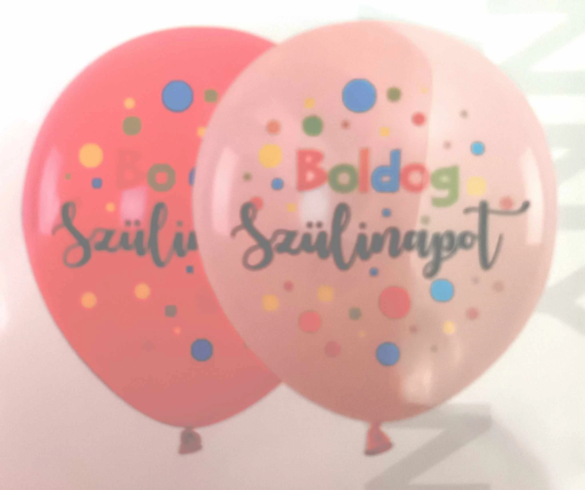 Barack színű latex lufi csomag 5 db -Boldog szülinapot -