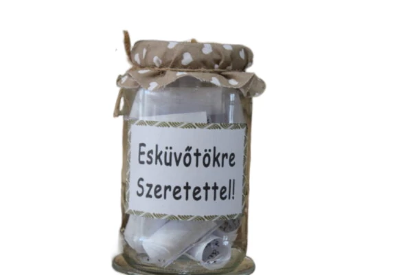 Esküvőtökre Szeretettel! befőtt 