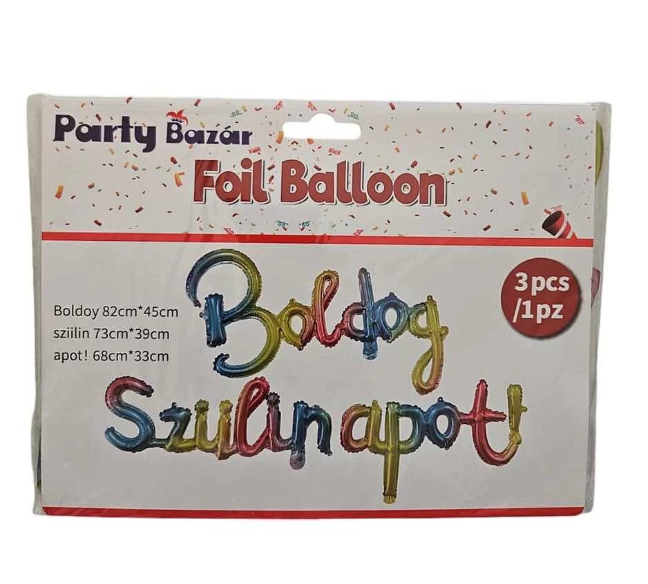Boldog szülinapot Színátmenetes felírat fólia lufi 