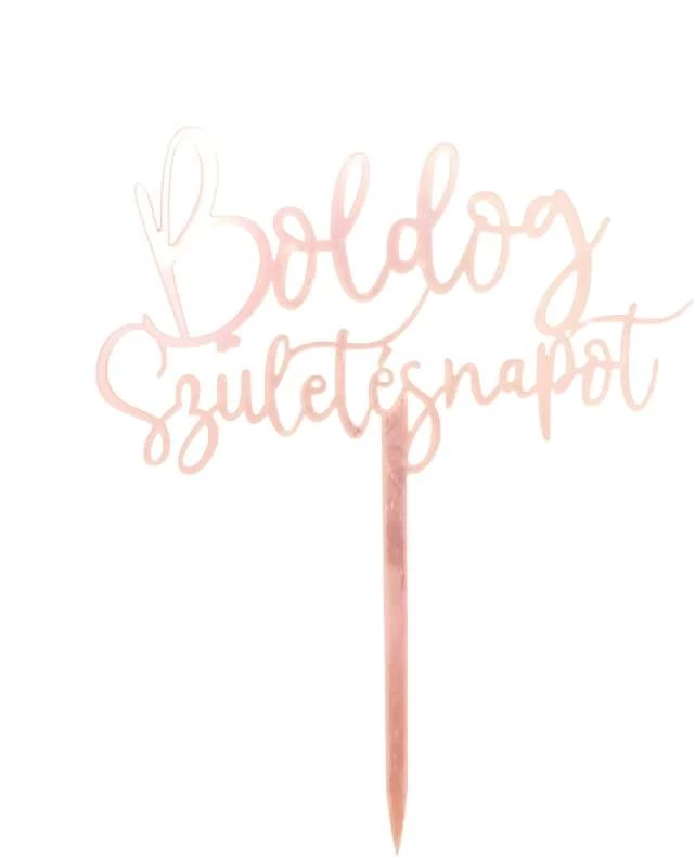 Boldog születésnapot torta beszúró - Rosegold-
