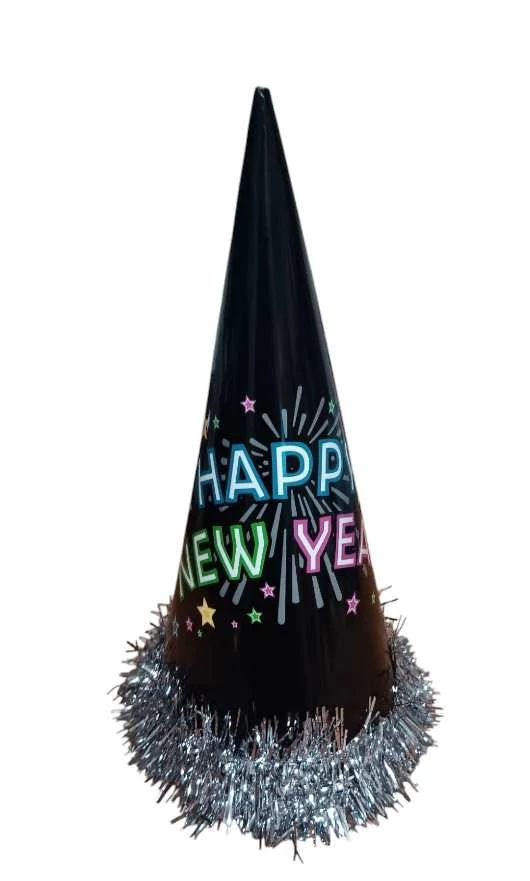 Happí New Year  fekete papír csákó 