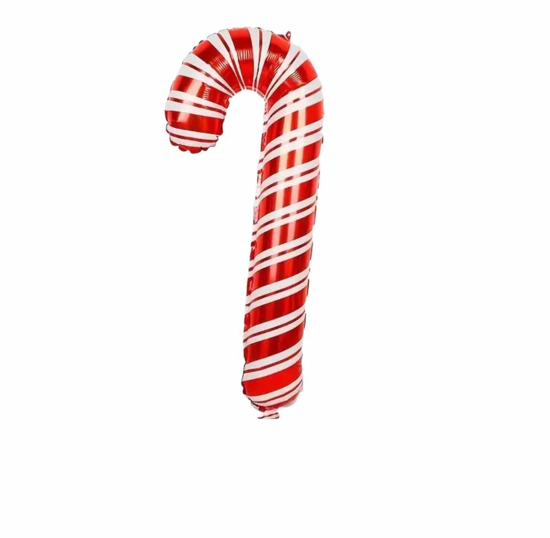 Karácsonyi cukorka nyalóka fólia lufi, 84 cm