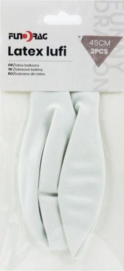Fehér latex lufi, 45 cm - 2 db 