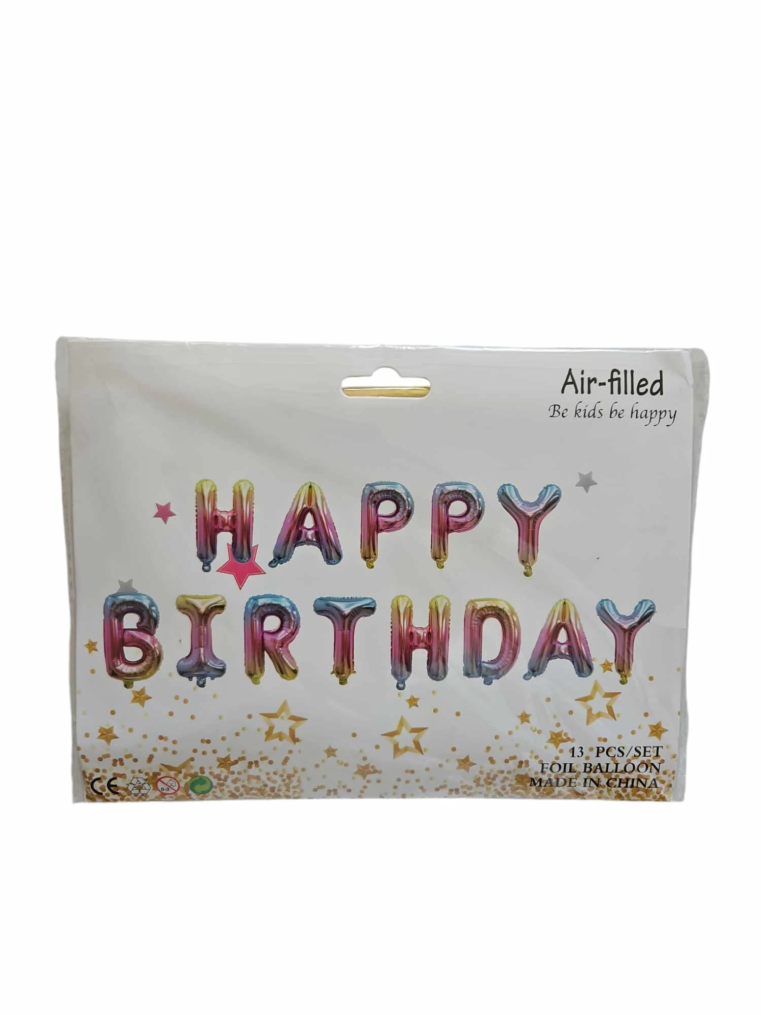 Happy Birthday szivárványos fólia betű lufi felirat 