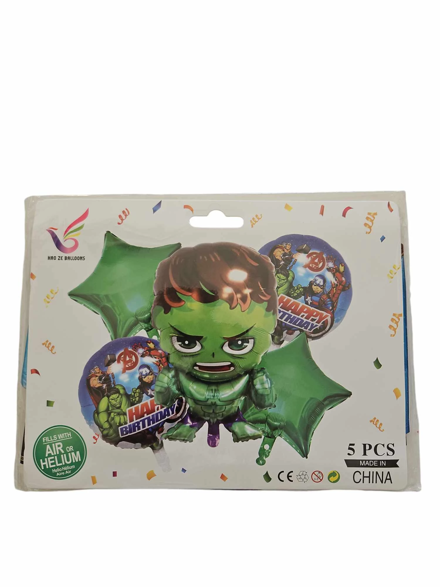 Hulk  , Happy Birthday  5 db fólia lufi szett