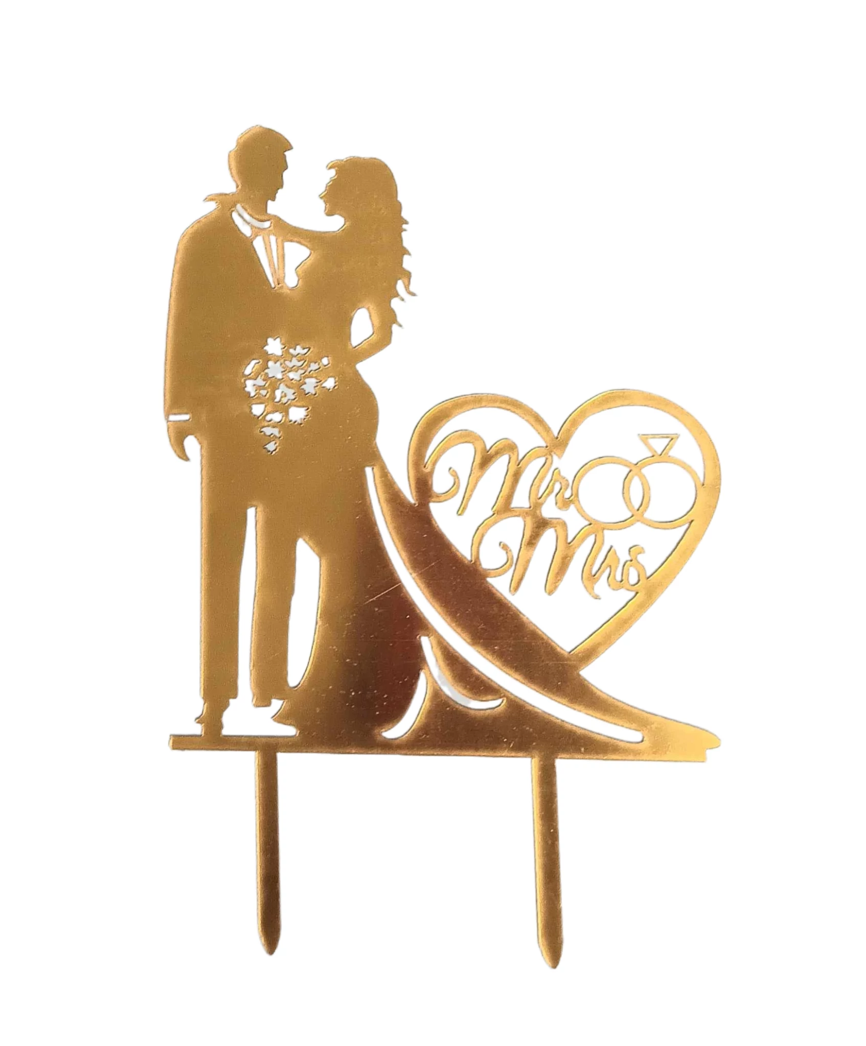 MR és MRS -arany színű torta beszúró