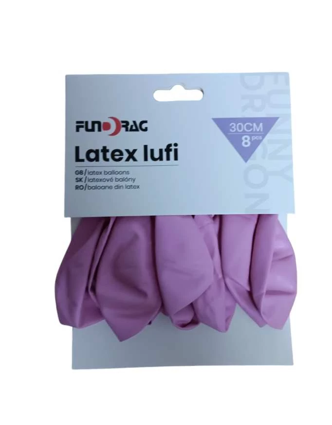 Pasztell lila színű latex lufi 8 db