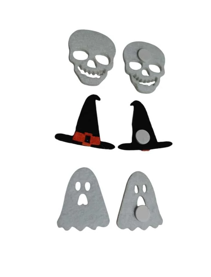 Halloween dekor szett - szellem , koponya , boszisapka -