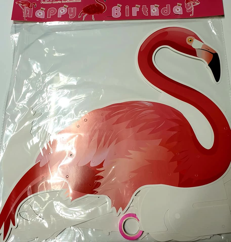 Flamingo Happy Birthday banner