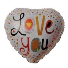 Love you szív alakú fólia lufi, 45 cm 