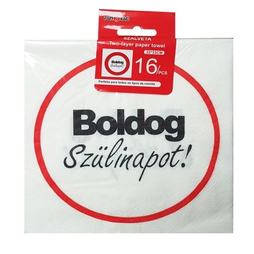 Boldog Szülinapot party szalvéta, 16 db -33x 33 cm