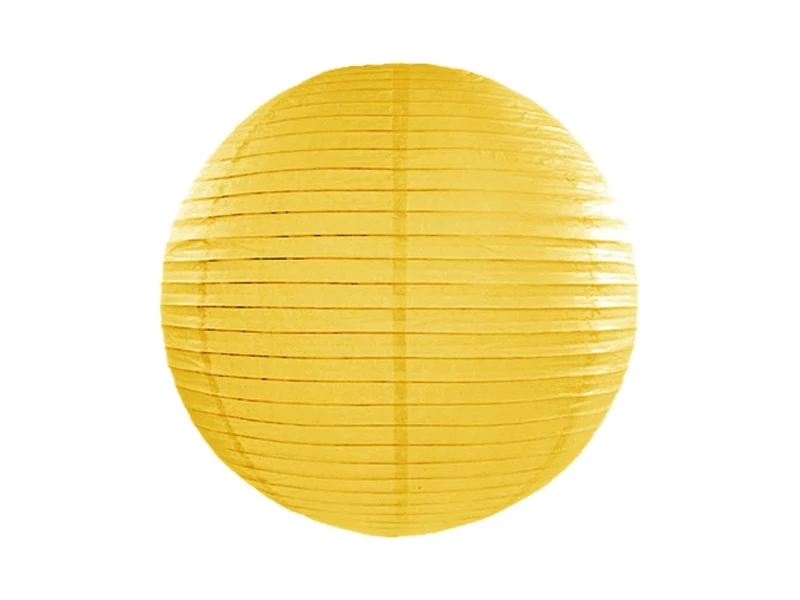 Sárga gömb papír lampion, 25 cm