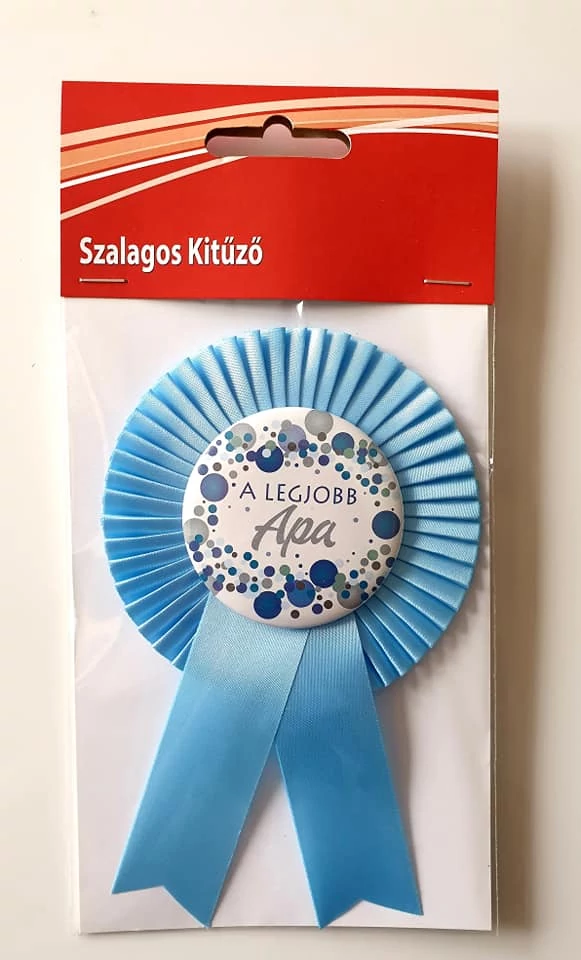 Legjobb Apa kitűző,Világoskék Szalagos