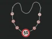 Sebességkorlátozó Szülinapi Party Nyaklánc 50-es
