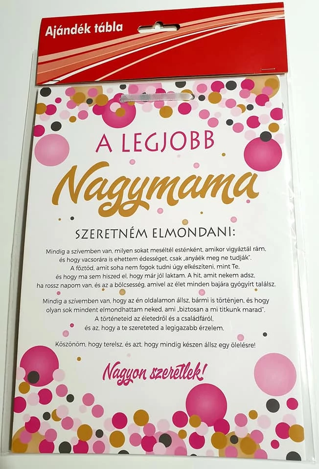 Legjobb nagymama tábla