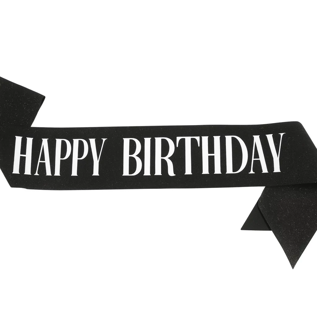 Happy Birtday fekete vállszalag