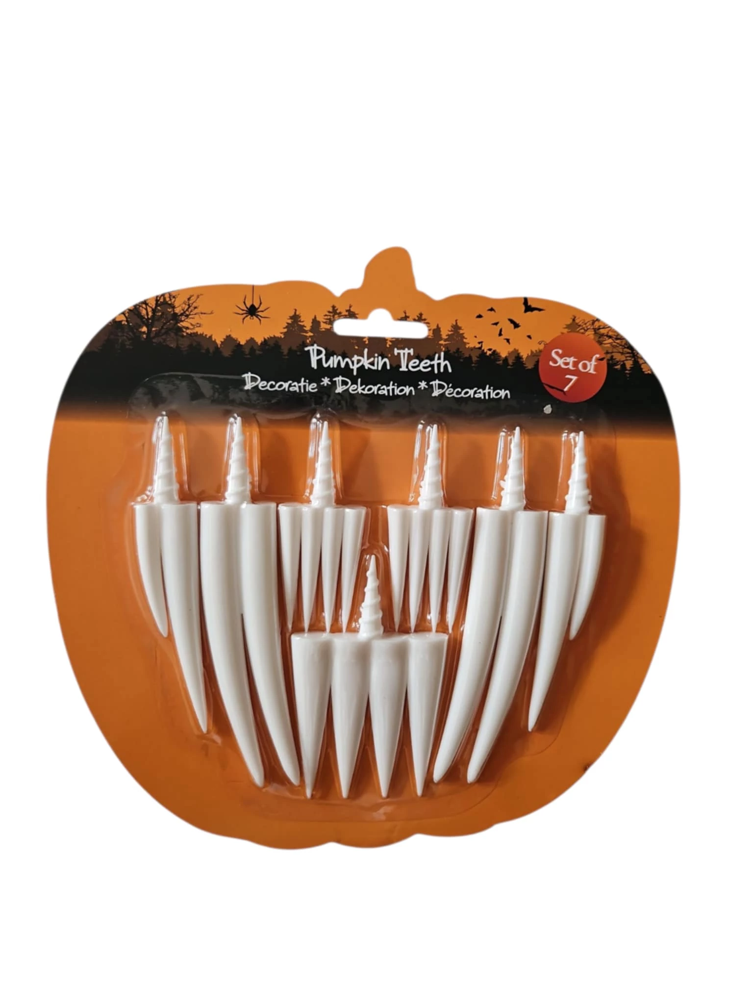 Halloween tök fogak dekoráció – 7 db-os készlet
