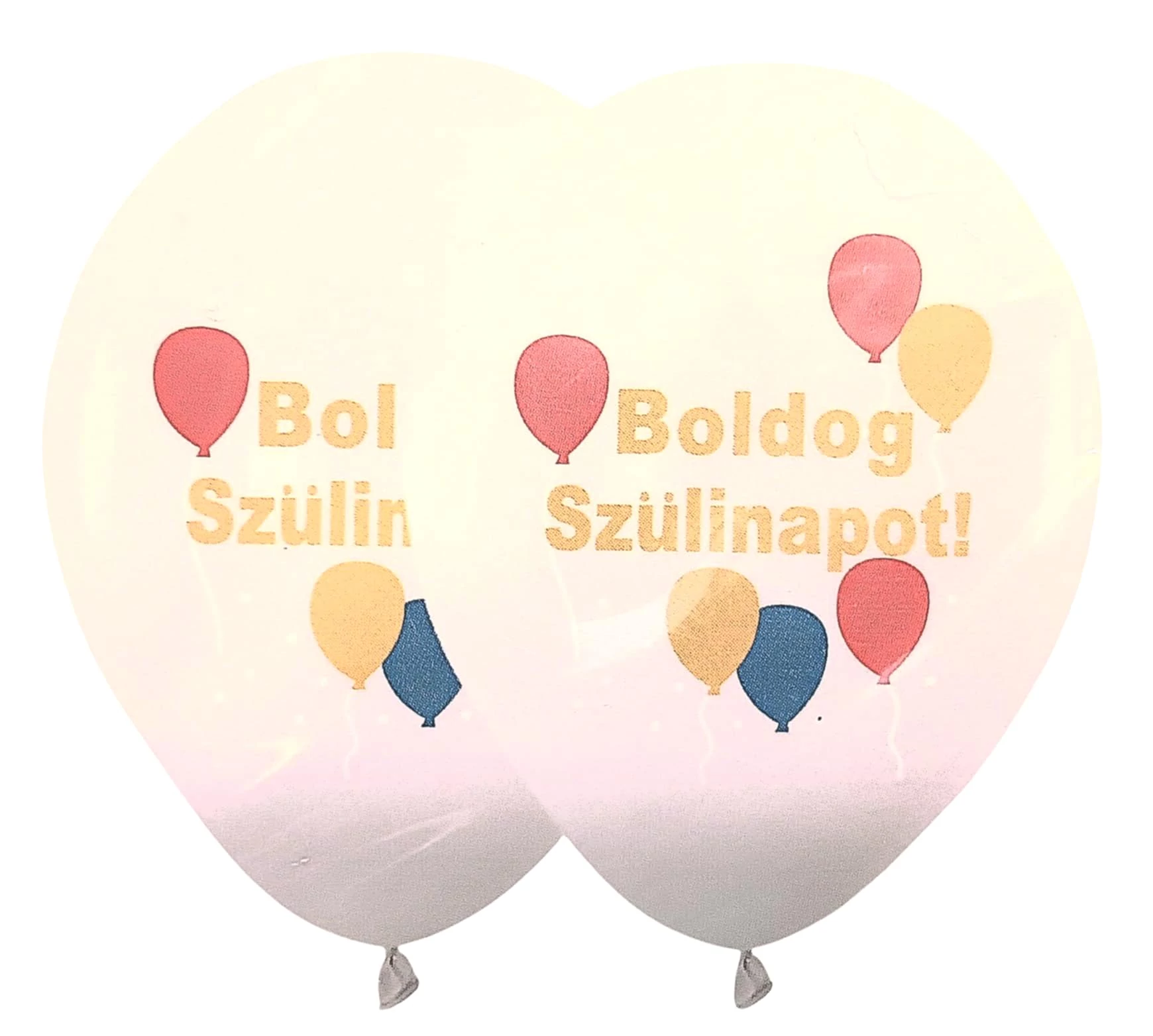 Fehér latex lufi szett 5 db - Boldog szülinapot felirattal 