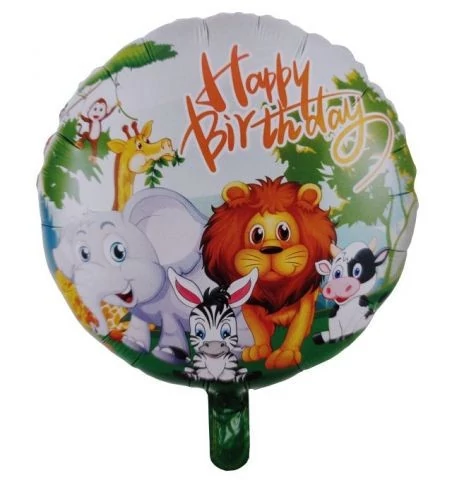 Safari fólia lufi, 45 cm - dzsungel állatos