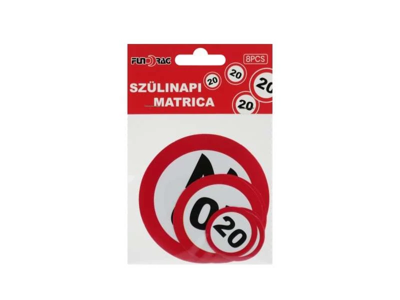 Matrica 20-as szülinapi, 8 db