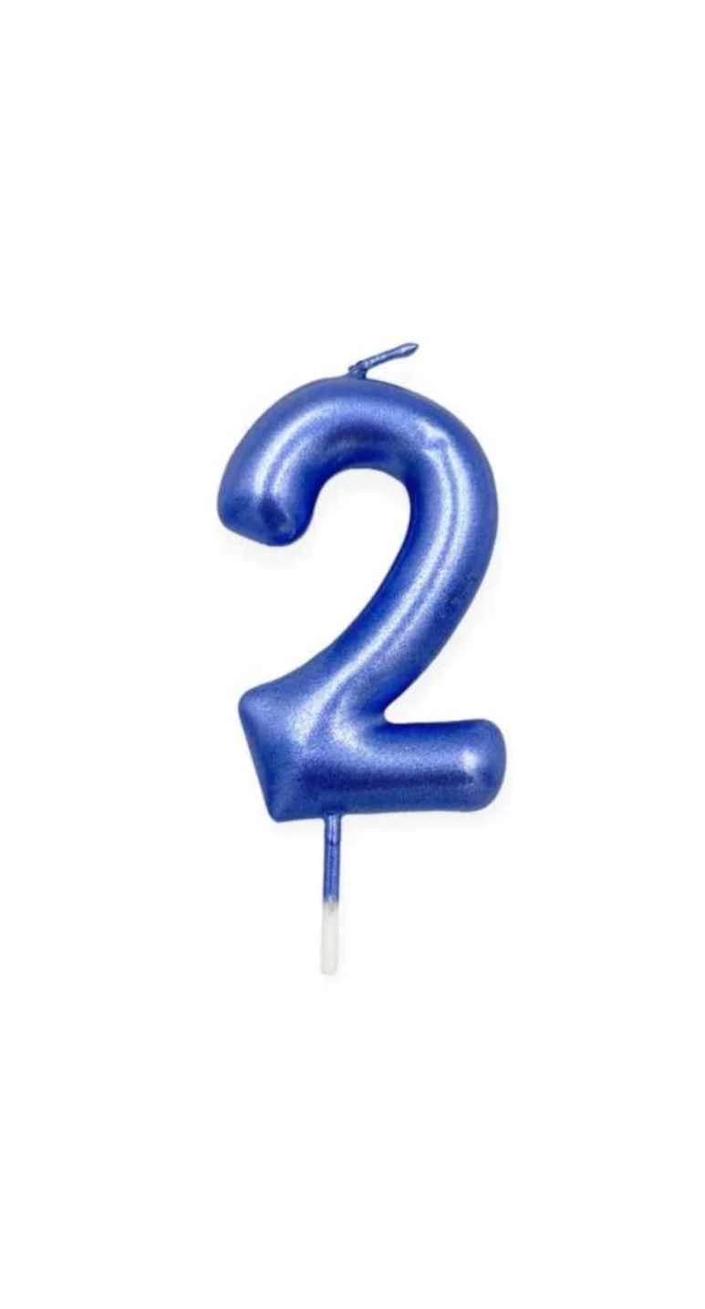2-s kék króm számgyertya