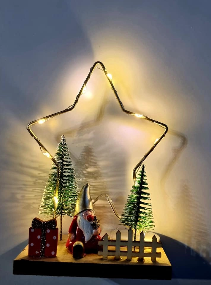 Ledes karácsonyi dekoráció, 16 cm- csillag