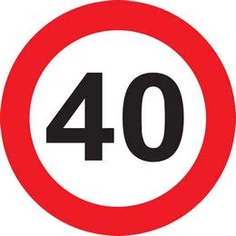 40-es Sebességkorlátozó kresztábla, 40 cm
