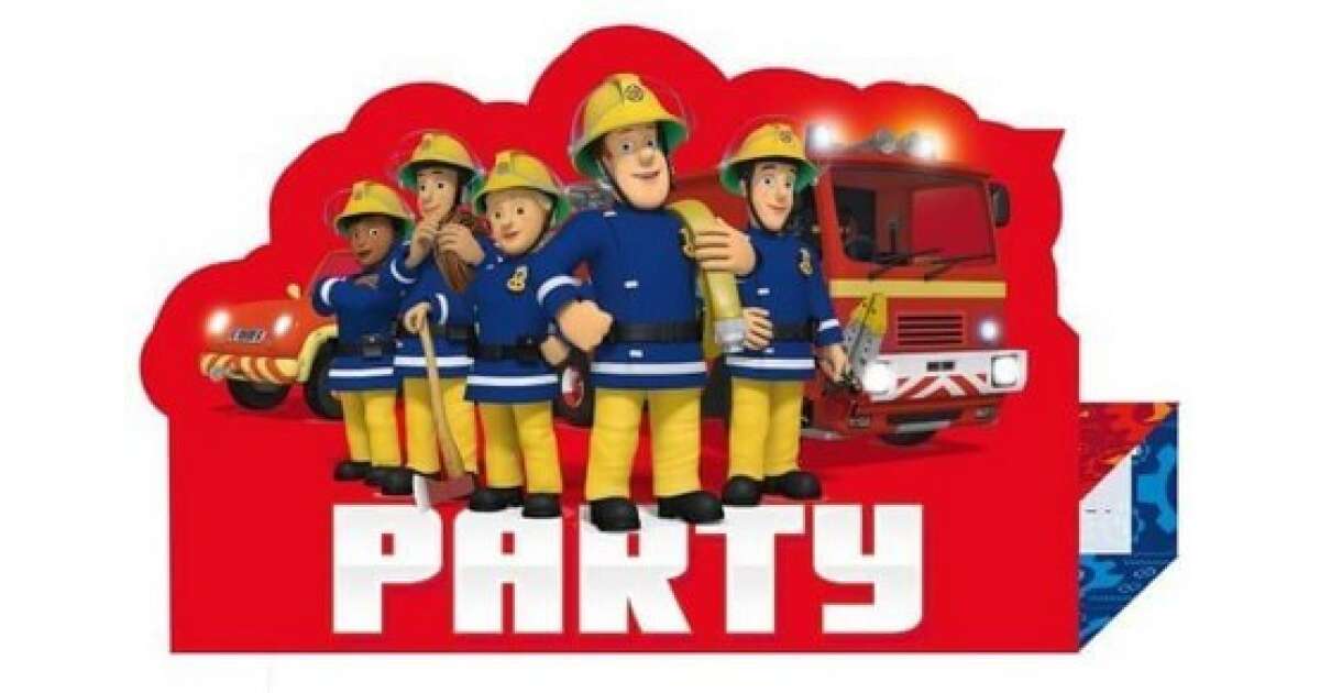 Sam a tűzoltó Party Meghívó 8 db-os