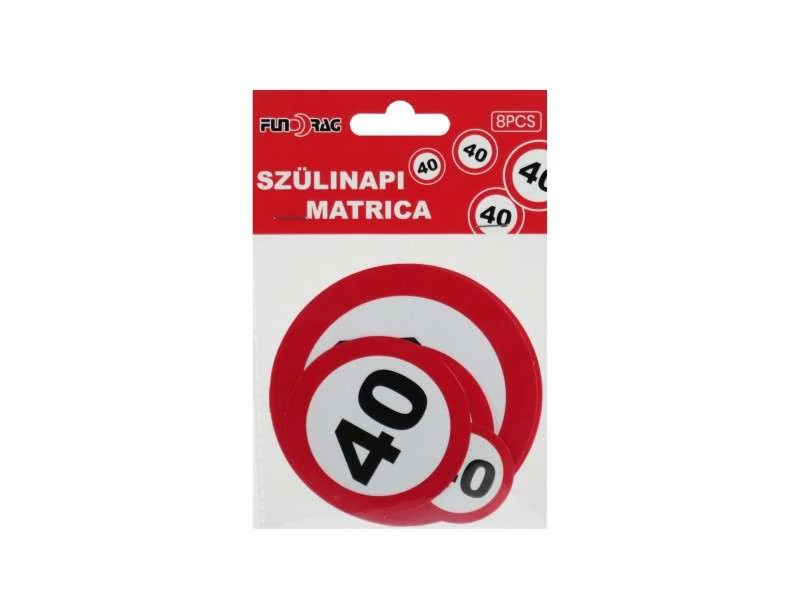 Matrica 40 -s szülinapi, 8 db
