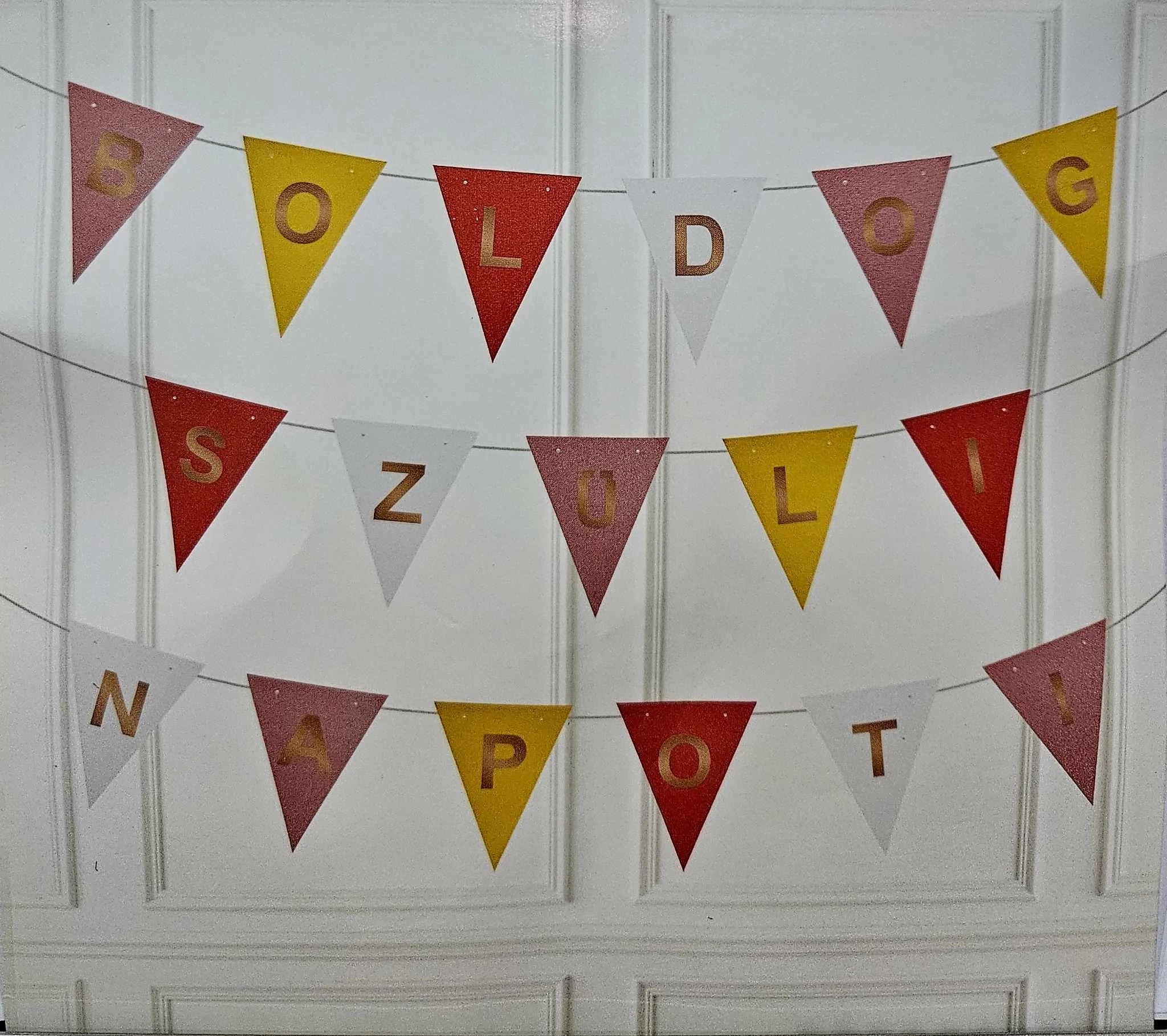Boldog Szülinapot party zászlófüzér, 2,5 m