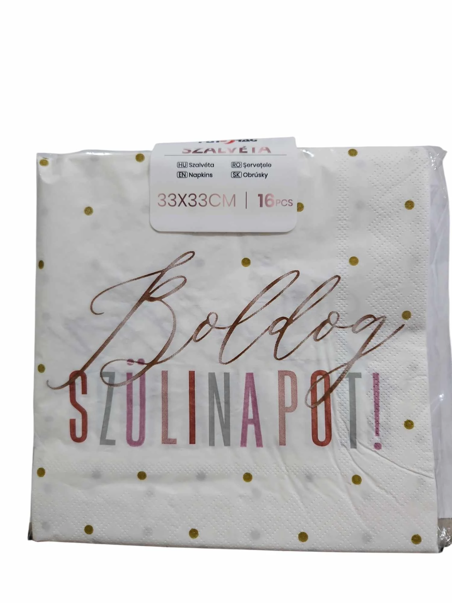 Pasztell Boldog Szülinapot szalvéta, 16 db