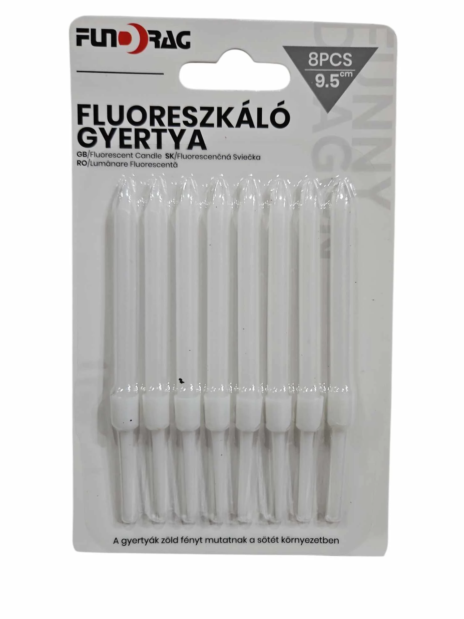 Fluoreszkáló gyertya, 8 db