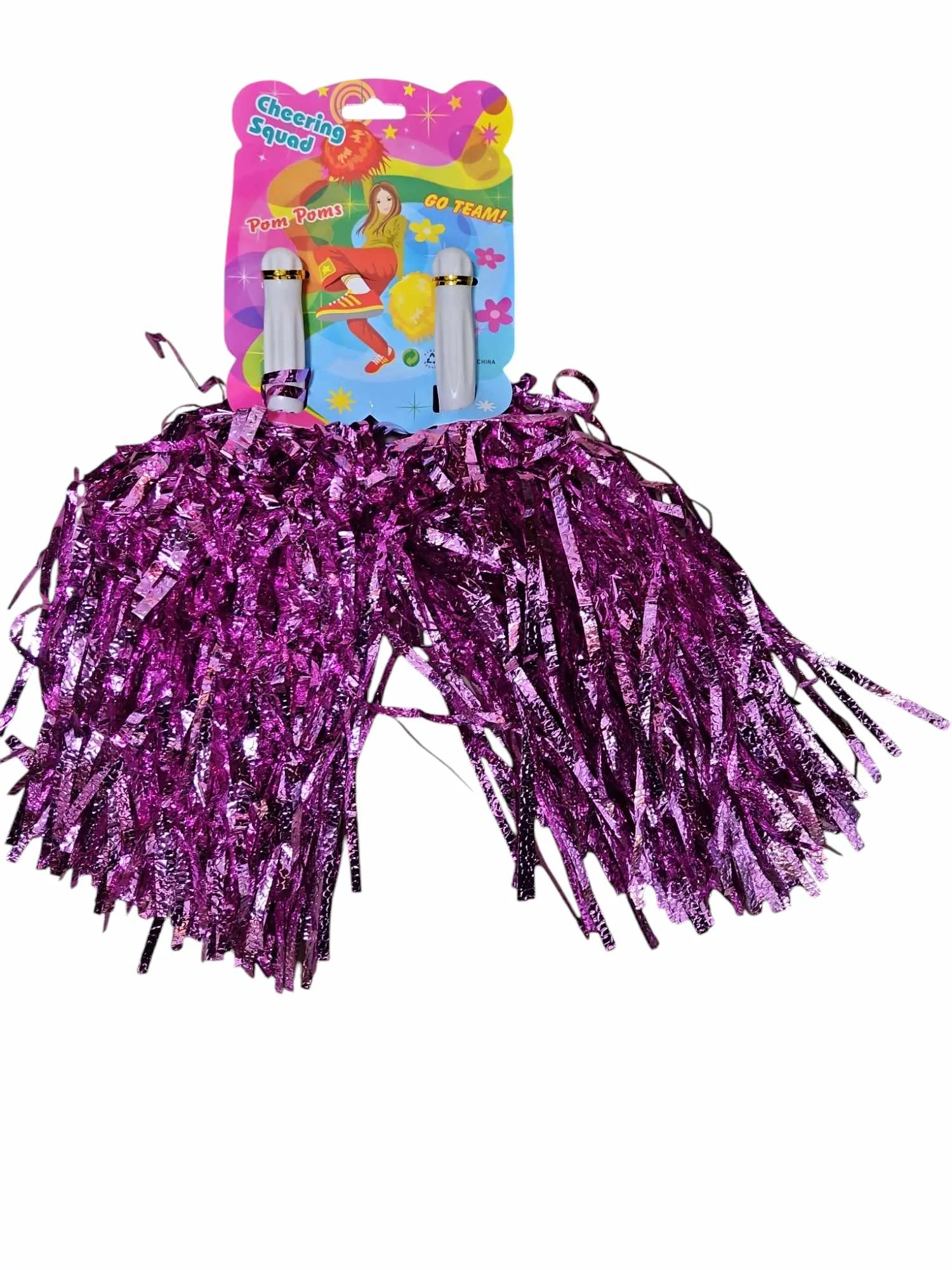 Rózsaszín pom-pom pomponlány jelmezhez farsangra - 2 db