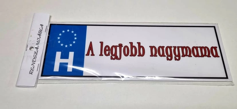 A Legjobb nagymama rendszámtábla