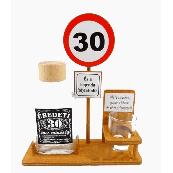 Tréfás  pálinka szett 30.szülinapra