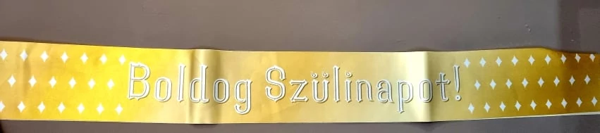 Boldog Szülinapot vállszalag, arany