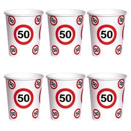 50-es Sebességkorlátozó számos szülinapi papír pohár - 250 ml,10 db-os