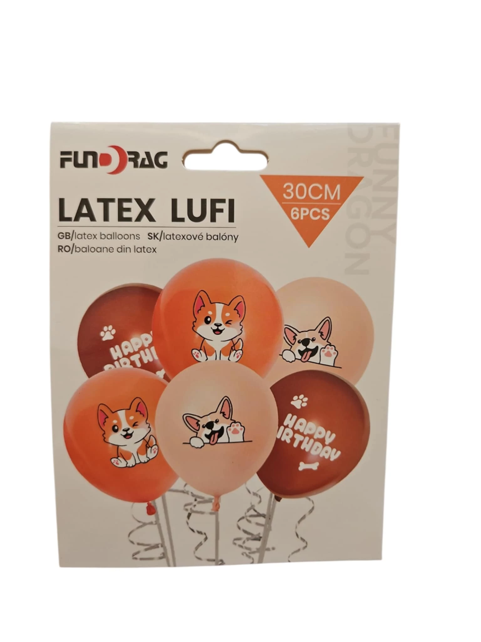 Kutyás Latex Lufi szett, 30 cm – 6 db