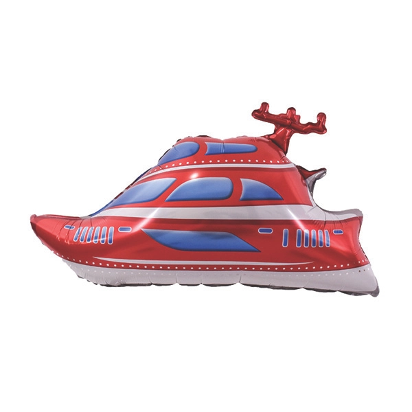Piros hajó fólia lufi, 98 cm