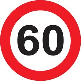 60-as Sebességkorlátozó tábla, 40 cm
