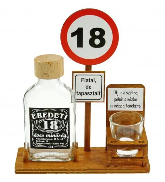 Tréfás pálinkás szett 18 éveseknek