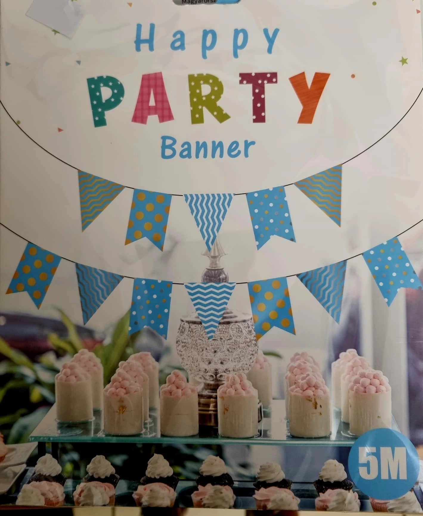 Happy Party kék színű banner