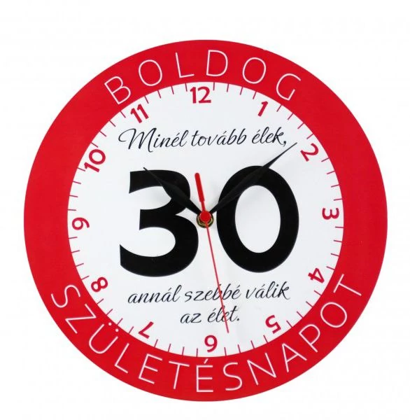 Falióra kerek ,30  boldog születésnapot
